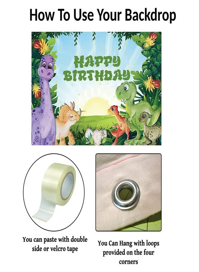 Theme My Party Dinosaur Theme Backdrop Banners For Home or Outside Party Supplies Birthday Party Decorations (6FT X 4FT) - Image 3